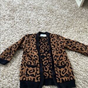 Old Navy Kids Leopard Print Sweater - Brown and Black